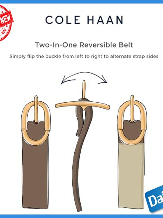 Reversible Leather Dress Belt for Jeans Trousers Dresses Adjustable Fit